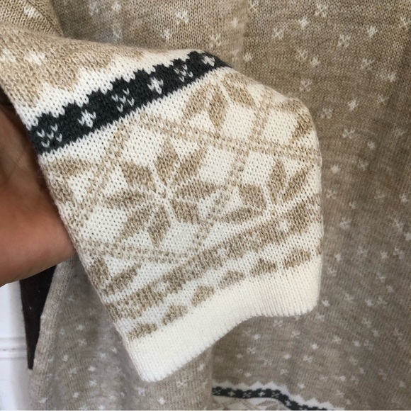 VINTAGE Cottagecore Holiday Christmas Snowflake Knit Crewneck Sweater Large - Picture 7 of 9